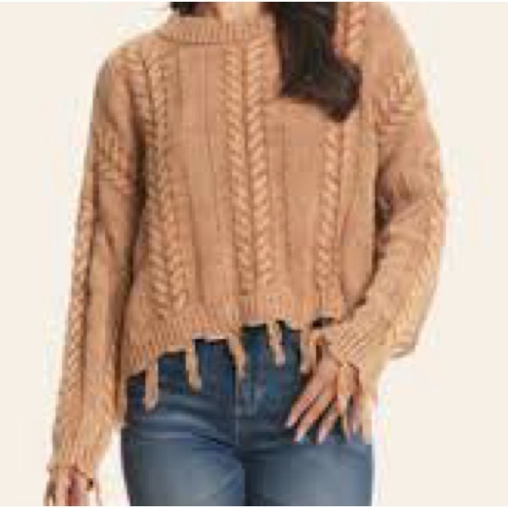 Hayden Dark Beige Chunky Knit Lightweight Sweater - Picture 5 of 5